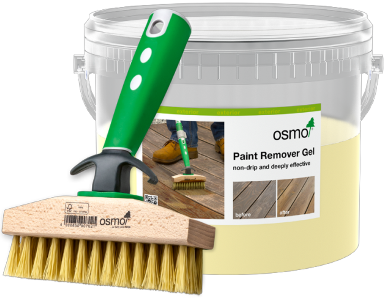 OSMO Paint Remover Gel | 6611 Painter Remover Gel with Cleaning Brush