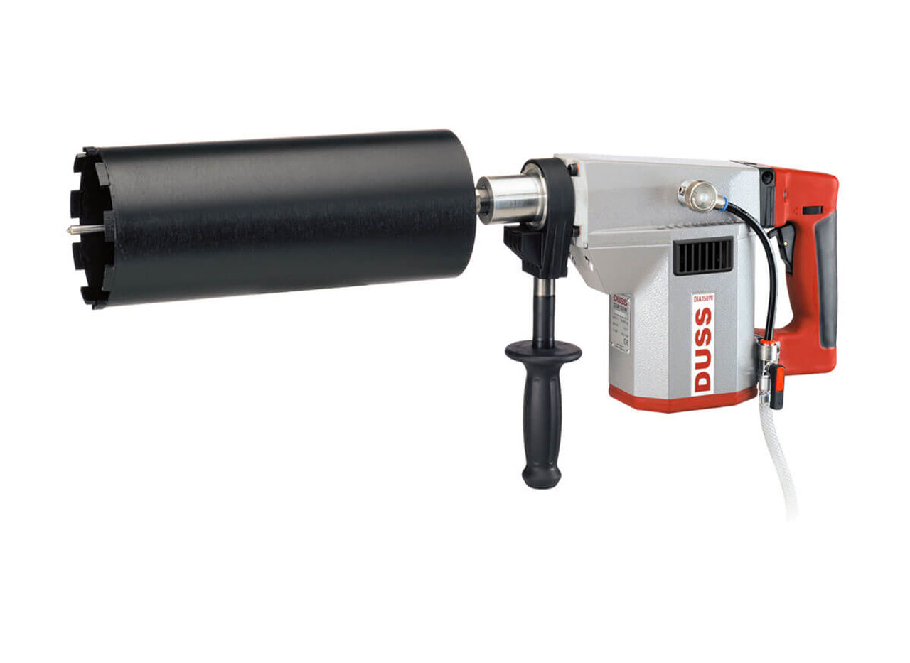 DUSS DIA 150 W core drill ideal for various applications, including drilling holes in sewer pipes.