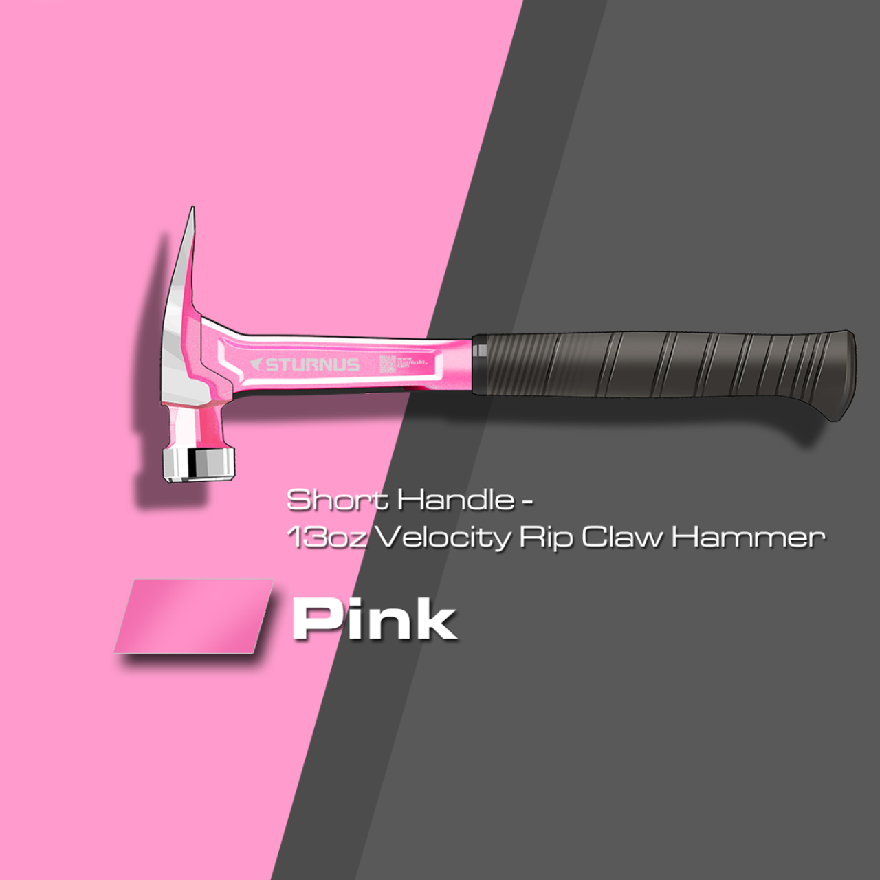 STURNUS Hammer | VELOCITY Smooth Face Pink Hammer 13oz with Short Handle