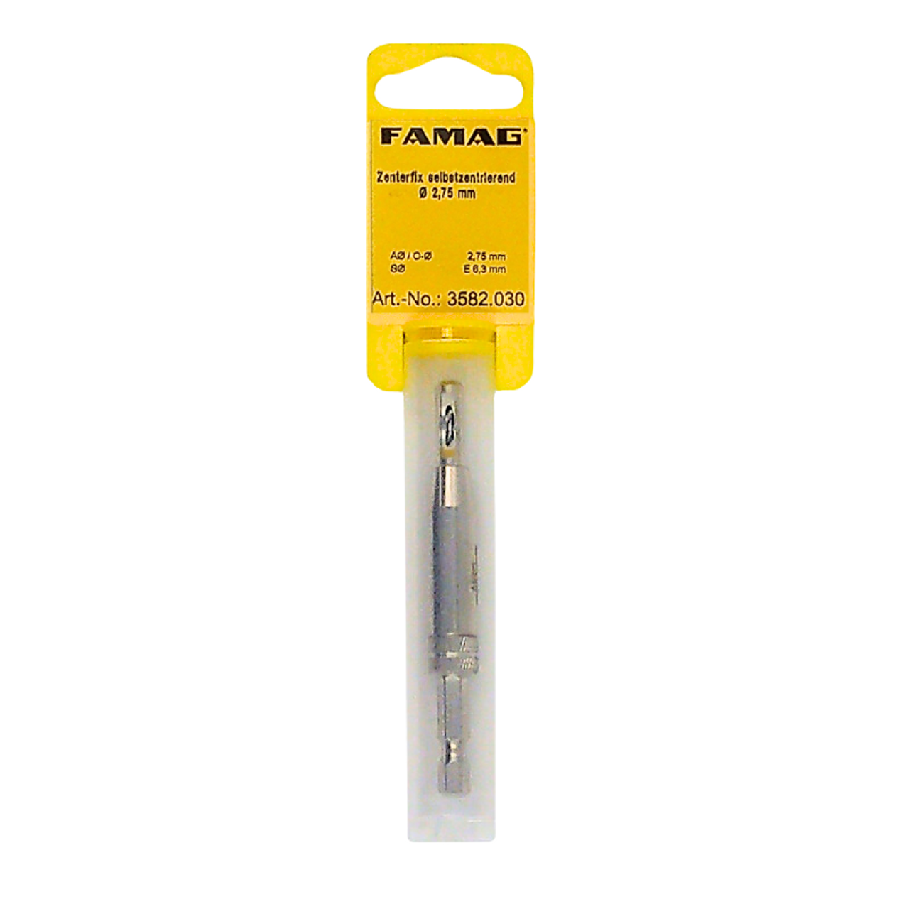 FAMAG Centring Drill Bit | 3582 Self Centring Hinge Drill Bit  with 2.75mm Drill for Fine Woodworking, Cabinetry in Melbourne, Sydney and Brisbane.