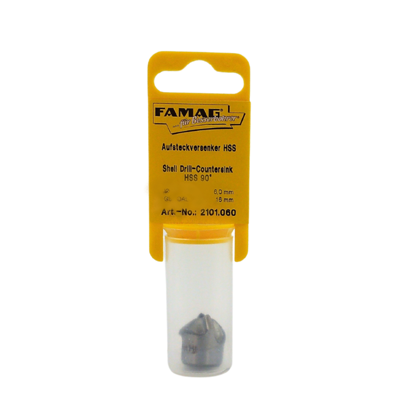 FAMAG Shell Countersinks | 2101 90° Countersink - Ø 16mm  with 6mm Drill for Screw Head Recessing, Countersunk Head Screws to create a total tool solution for timber.