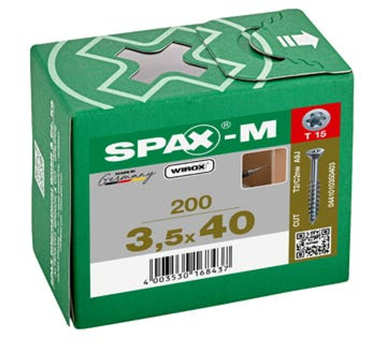 SPAX MDF Screws | 4mm T20 Countersunk Head MDF Screws with Partial Thread in WIROX