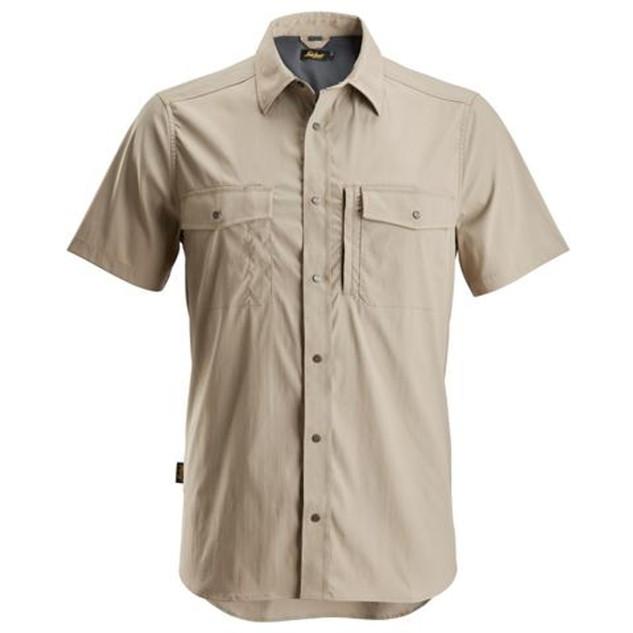 Buy Online SNICKERS Khaki Shirt with Short Sleeves for the Construction Industry and Operators in Western Australia and South Australia.