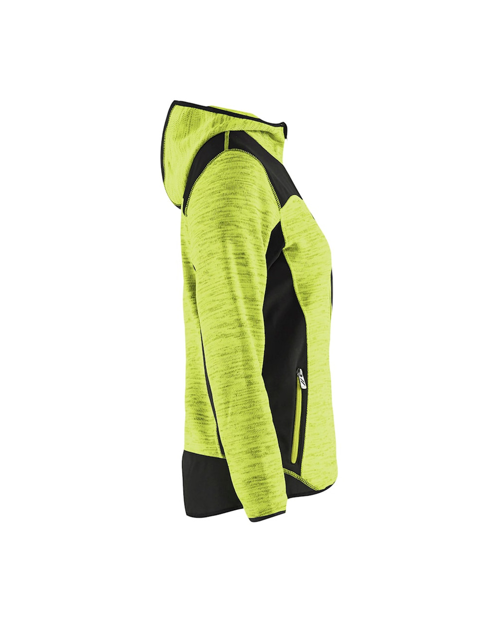 BLAKLADER Jacket | 4903 Womens High Vis Yellow Jacket with Full Zip Knitted in Polyester