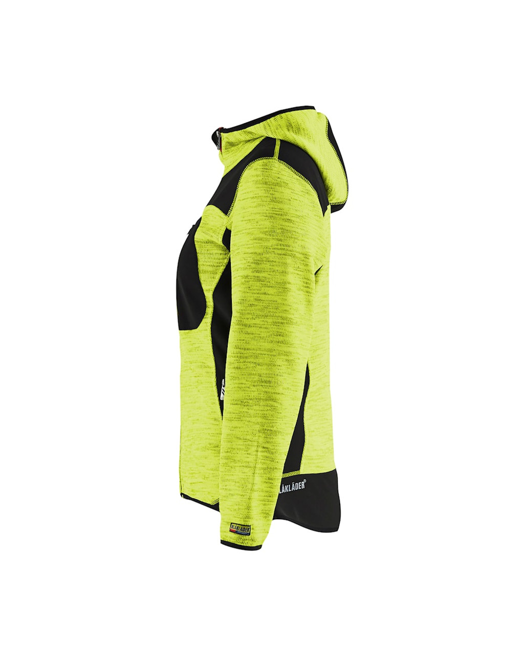 BLAKLADER Jacket | 4931 Womens High Vis Yellow Jacket with Full Zip Knitted in Polyester