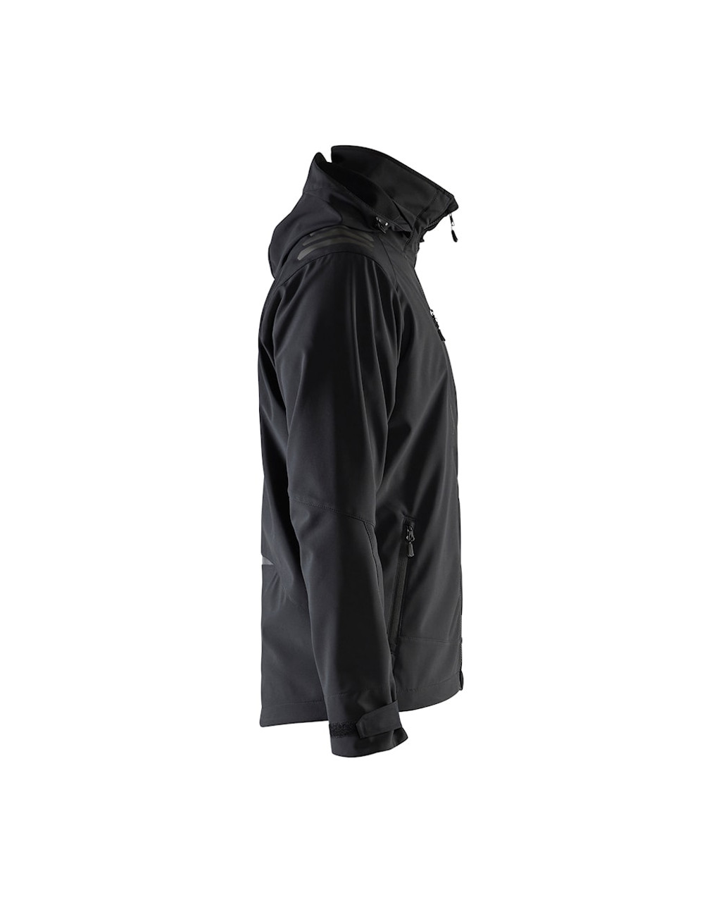 Stay warm and protected with the Hooded Blaklader jacket model 4749 in Black with Water Repellent .