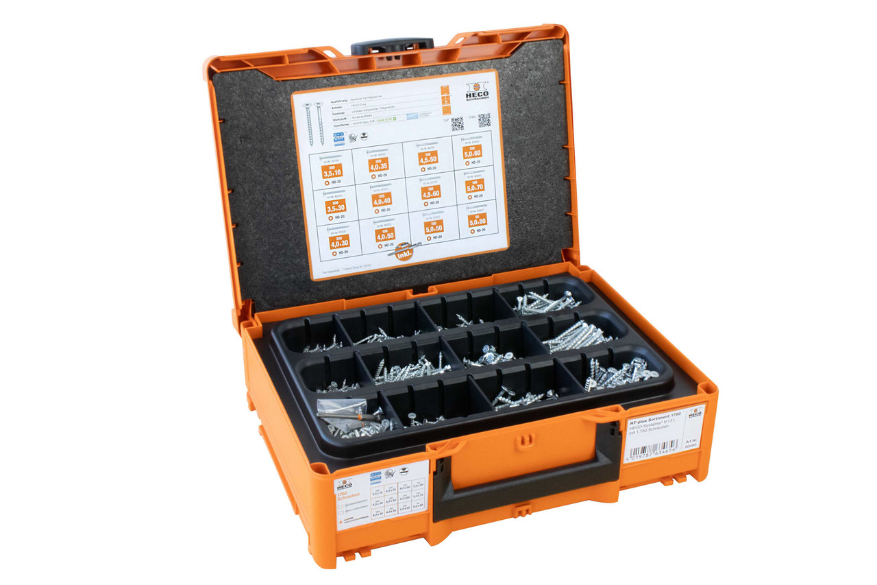 HECO Screw Assortment | HT-Plus Screw Assortment with 1,760 Screws and Systainer in M137