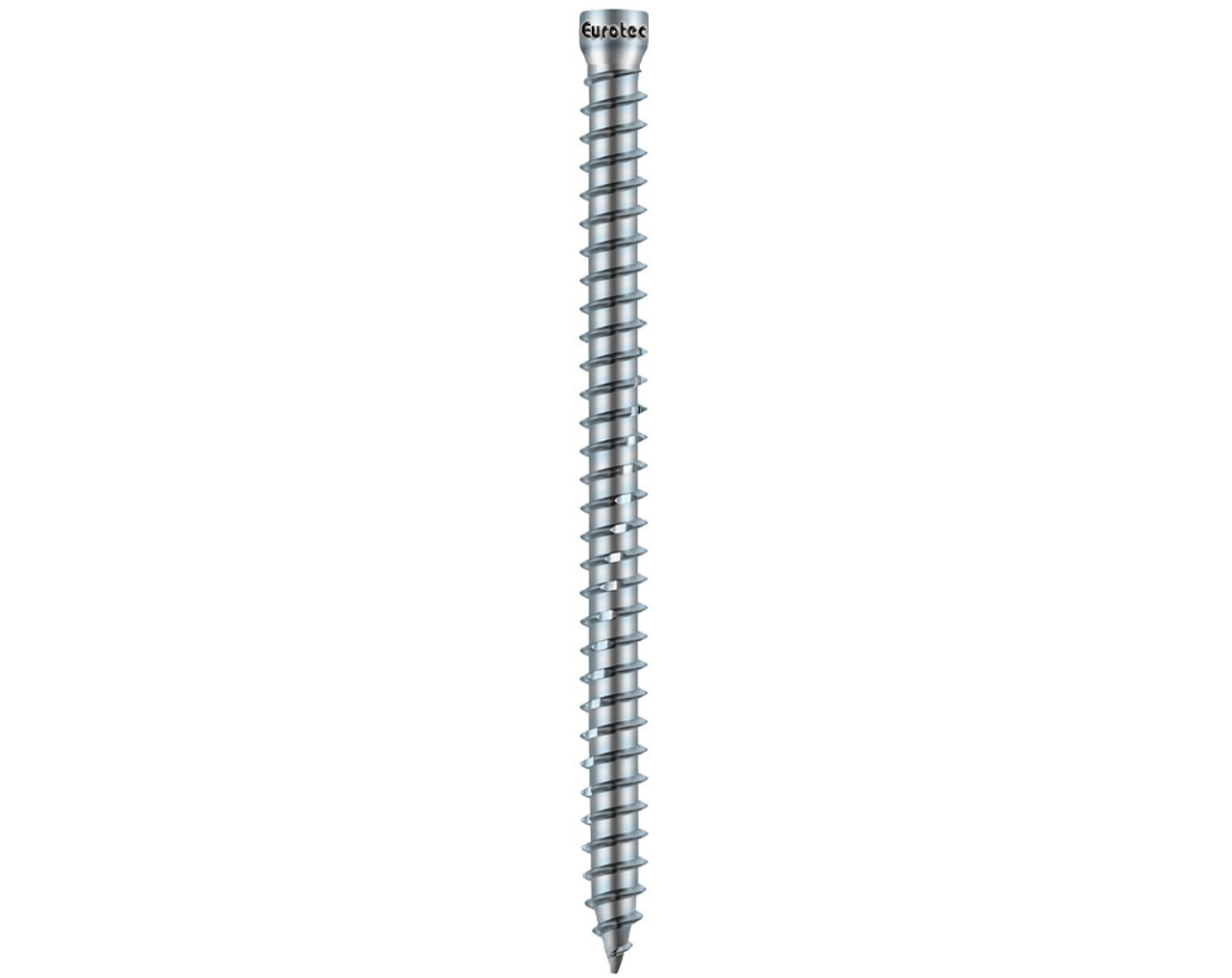 EUROTEC Screws | 7.5mm T30 Concrete Frame Screws Cylindrical Head with Full Thread in Silver Zinc