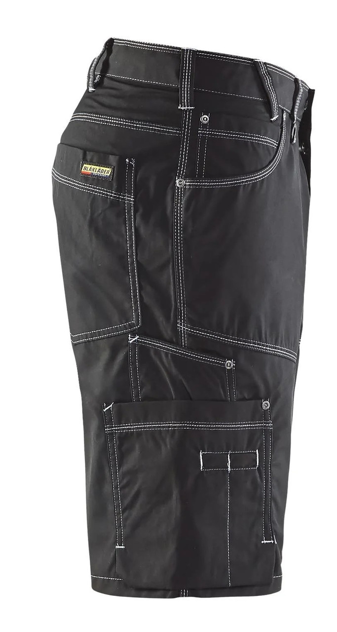 BLAKLADER 1957 Black Men Lightweight X1900 Work Shorts durable, comfortable workwear with multiple pockets, reinforced stitching, and breathable fabric.
