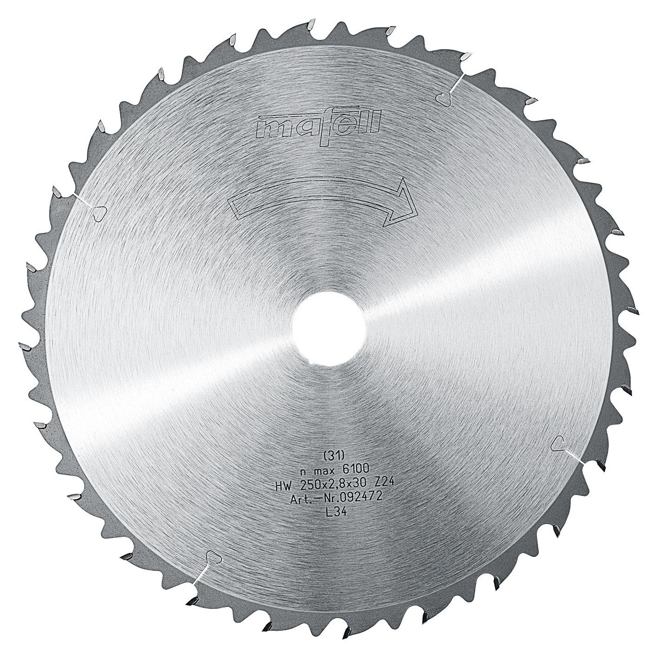 MAFELL 250mm Circular Saw Blades with 30mm Bore for Solid Wood