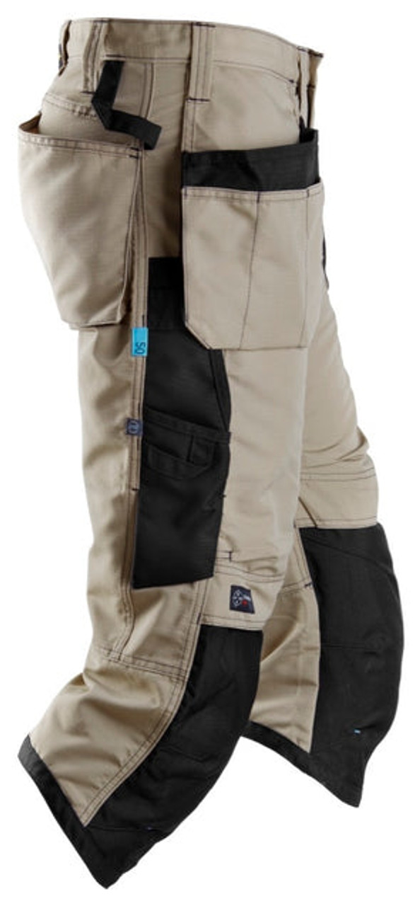 SNICKERS Shorts | 6103 LiteWork Khaki Pirate Trousers 37.5 with Holster Pockets-SALE