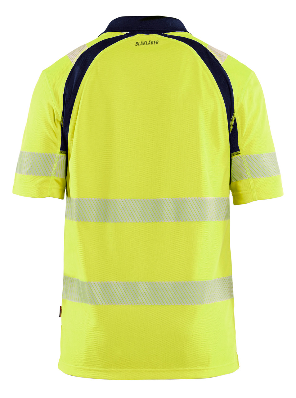Perfect for beachside barbecues, the BLAKLADER Shirts in High Vis Yellow / Navy Blue features moisture-wicking UV Protection and premium Polyester.