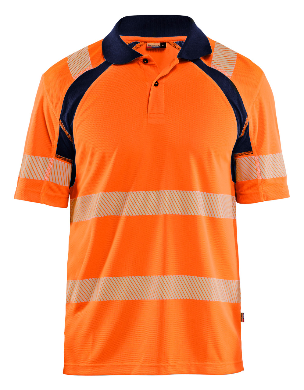 BLAKLADER Polyester High Vis Yellow  Polo Shirt  for Carpenters that have UV Protection Reflective Tape  available in Australia and New Zealand