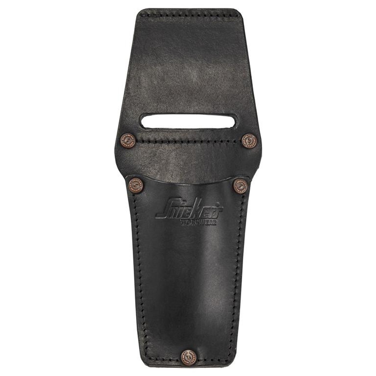 Snickers Workwear, A leather pouch for utility knifes that attaches to the belt or tool holders.
