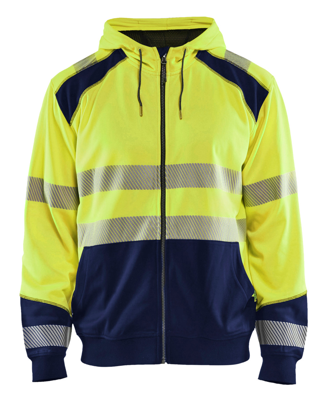 Stay cozy with the High Vis Yellow Blaklader Workwear hoodie, designed for both work and leisure with Full Zip.