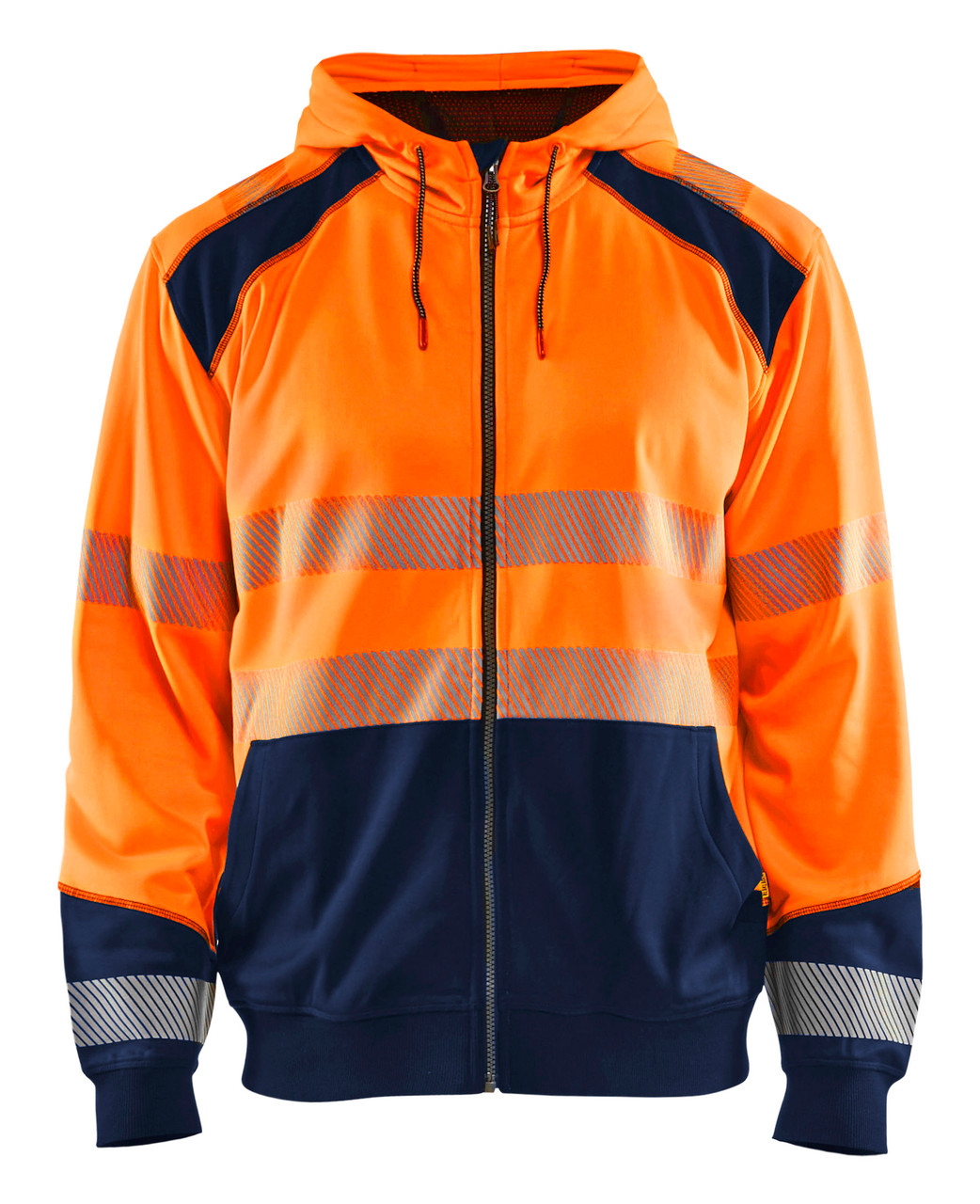 Stay cozy with the High Vis Orange Blaklader Workwear hoodie, designed for both work and leisure with Full Zip.