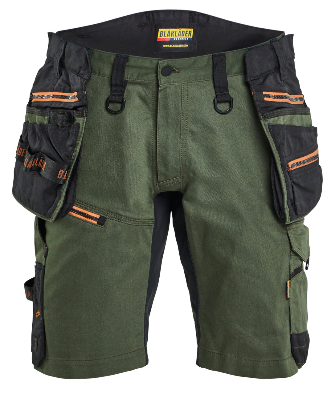 BLAKLADER 1972 Craftsman Forest Green / Rust Shorts with Holster Pockets in Cordura with Stretch available at Craftsman Hardware in Melbourne Australia BLAKLADER 1972 Craftsman Forest Green / Rust Shorts with Holster Pockets in Cordura with Stretch available at Craftsman Hardware in Melbourne Australia