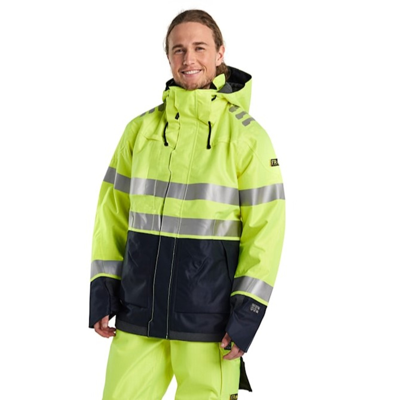 Stay comfortable on the job with the jacket from Blaklader designed with Flame Resistant and Waterproof for active professionals.