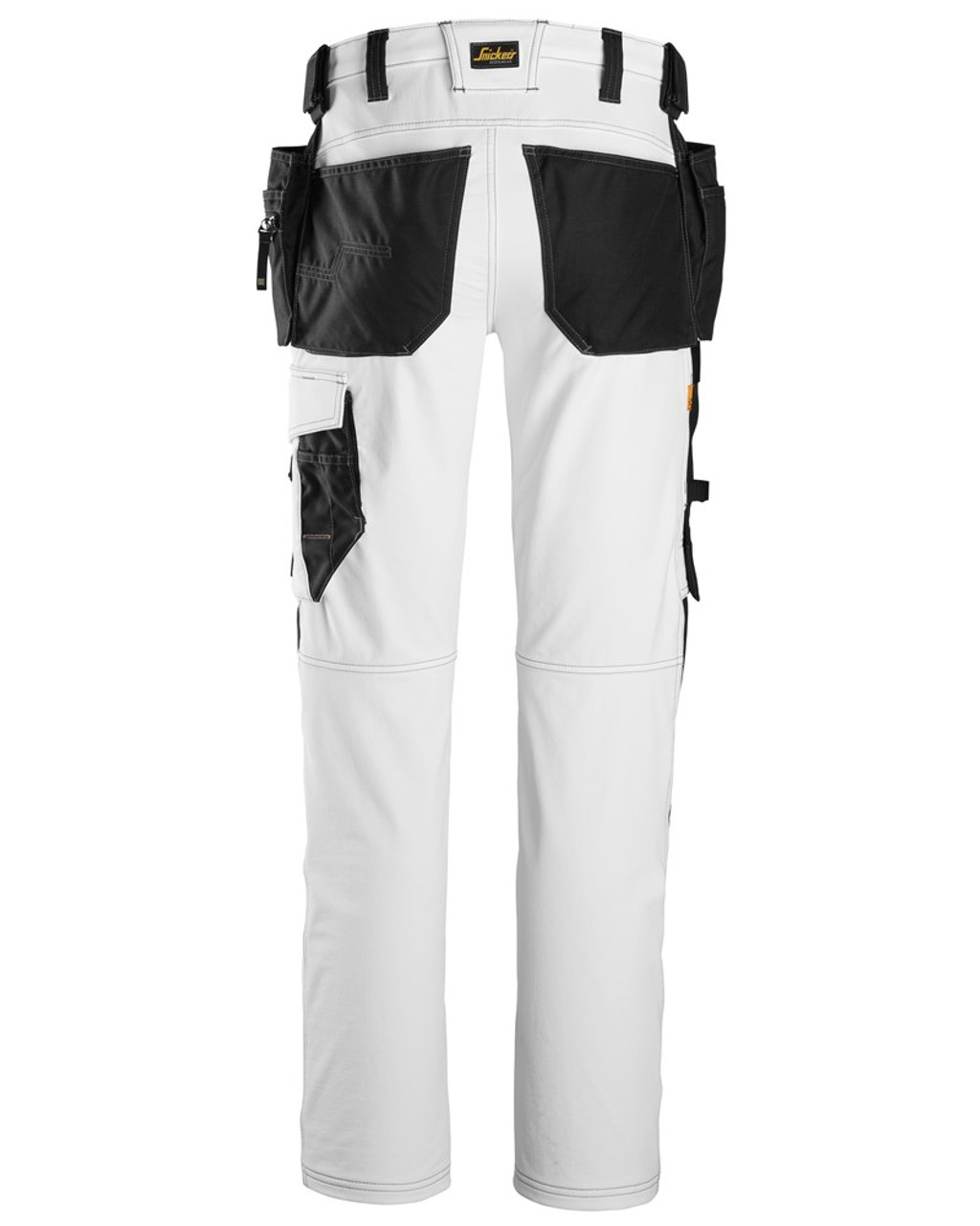 Crafted from high-quality White 4-Way Stretch, these Snickers trousers offer durability and comfort.