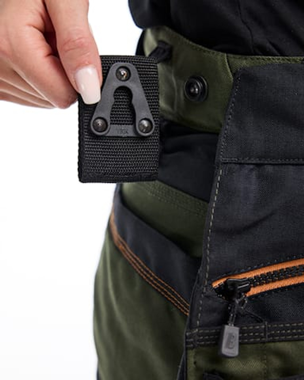 Experience Forest Green Womens Work Shorts with Detachable Holster Pockets and in 2-Way Stretch Experience Forest Green Womens Work Shorts with Detachable Holster Pockets and in 2-Way Stretch