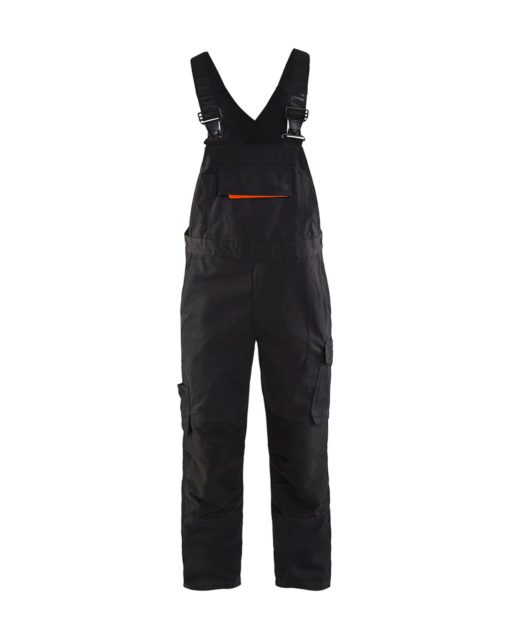 Experience ultimate comfort in the BLAKLADER Black / Red Bib-Overalls (2695)—designed with Kneepad Pockets, Stretch and crafted from Ripstop.