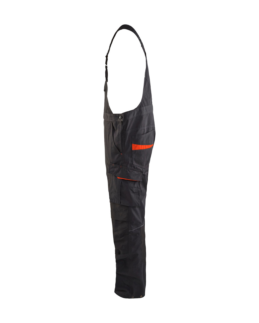 Need workwear that lasts? The BLAKLADER Bib-Overalls 2695 in Black / Red features Kneepad Pockets, Stretch, and tough Ripstop to handle any task.