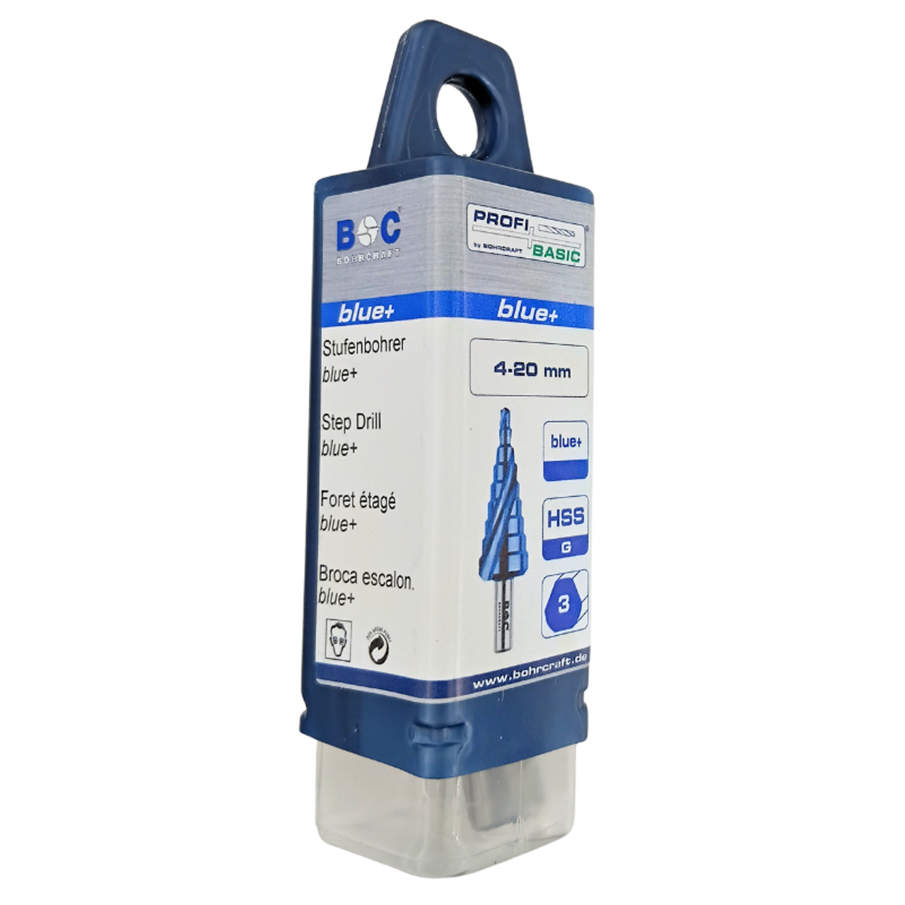 BOHRCRAFT 17670300022 BLUE+ HSS Step Drill, 4-20mm, 9 Steps BOHRCRAFT 17670300022 BLUE+ HSS Step Drill, 4-20mm, 9 Steps