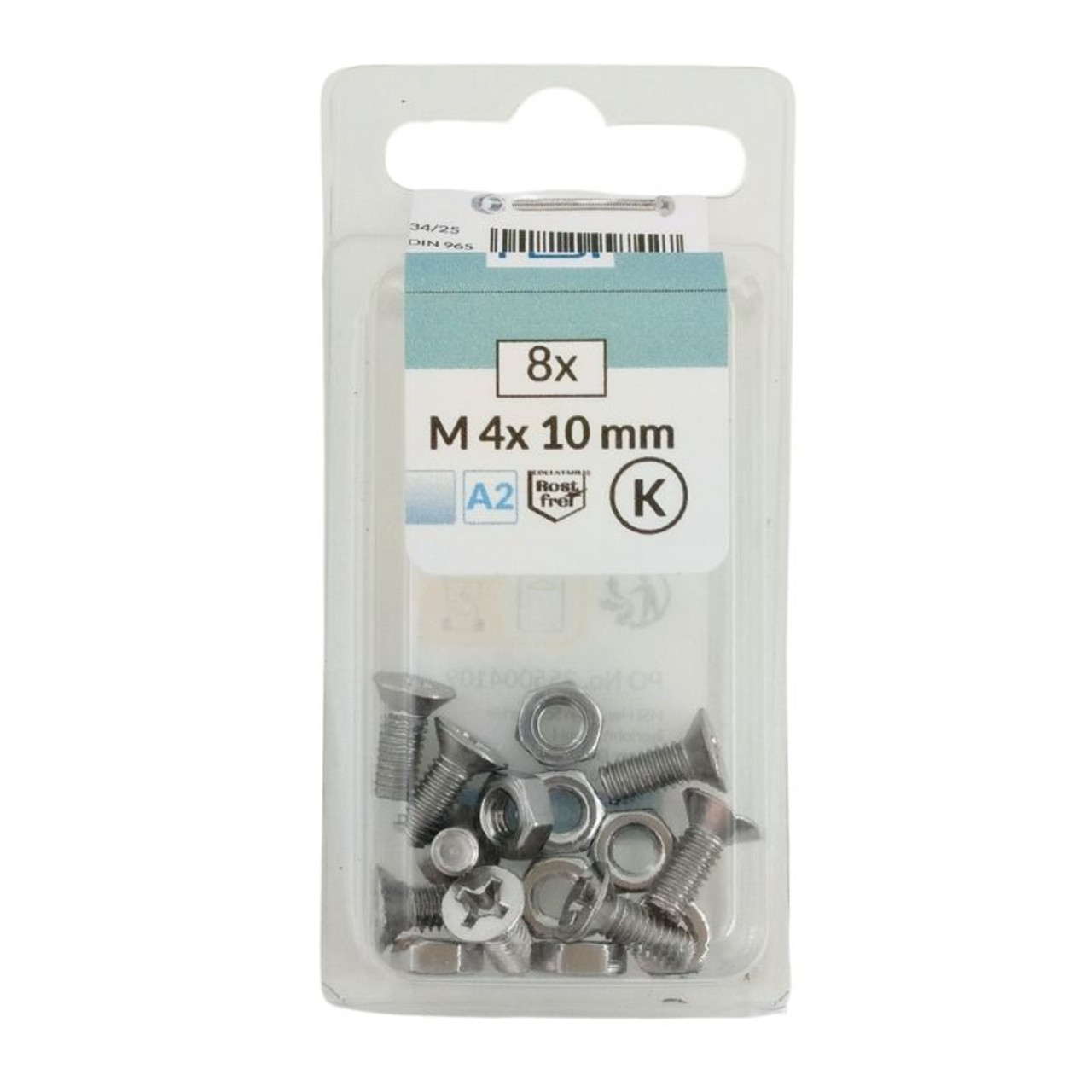 The HSI M4 x 10mm Countersunk Head Bolts with Nuts are manufactured to DIN 965 standards, ensuring precision, strength, and reliability. Made from A2 stainless steel, these bolts offer excellent corrosion resistance, making them suitable for indoor and outdoor use. The HSI M4 x 10mm Countersunk Head Bolts with Nuts are manufactured to DIN 965 standards, ensuring precision, strength, and reliability. Made from A2 stainless steel, these bolts offer excellent corrosion resistance, making them suitable for indoor and outdoor use.
