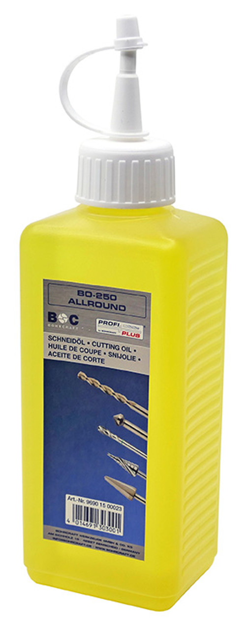 BOHRCRAFT BO-250 ALLROUND Cutting Oil is a high-performance cutting oil designed for a wide range of machining operations including drilling, countersinking, thread cutting, reaming, sawing, turning, and milling.