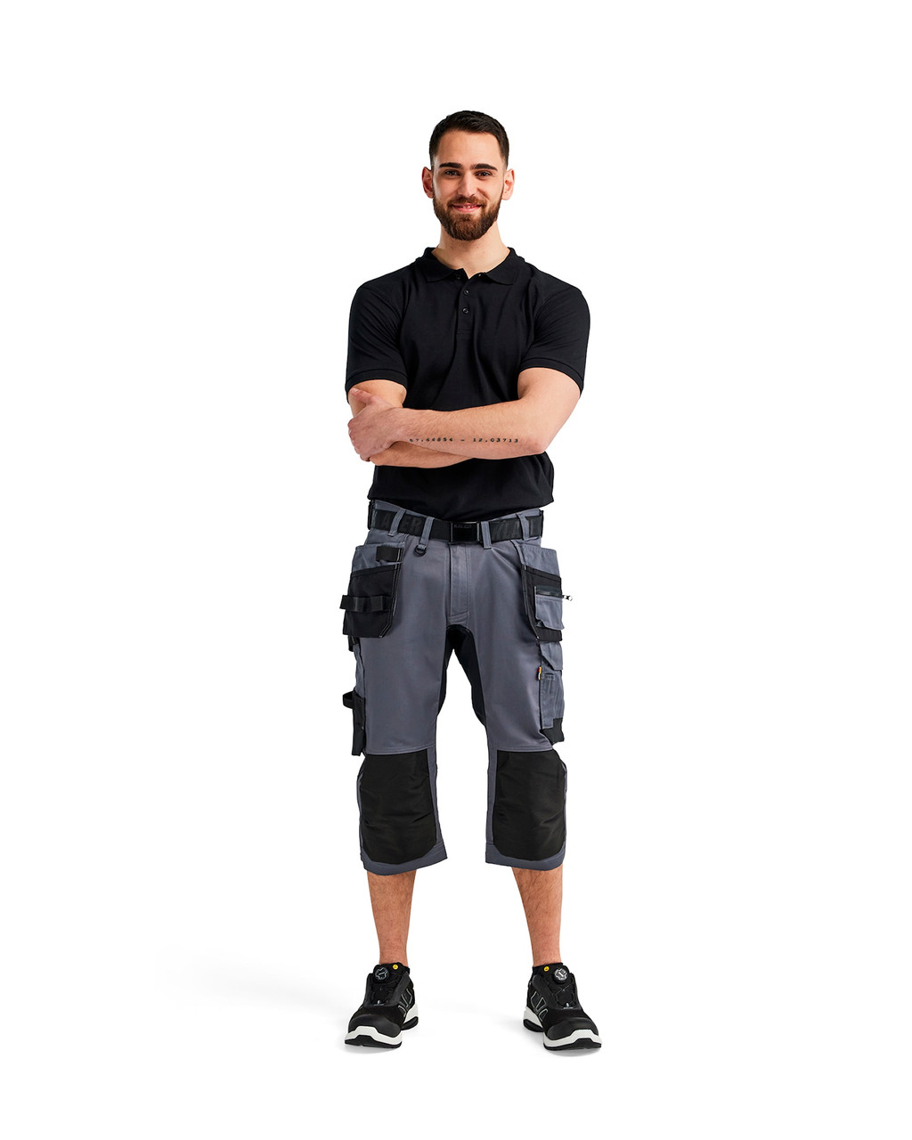 BLAKLADER Shorts | 1754 Mid Grey Pirate Shorts with Kneepad Pockets Holster Pockets in 2-Way Stretch BLAKLADER Shorts | 1754 Mid Grey Pirate Shorts with Kneepad Pockets Holster Pockets in 2-Way Stretch