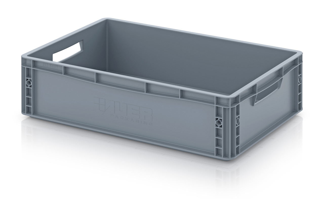 AUER Packaging euro containers solid are durable and versatile storage containers designed for professional warehouse, workshop and logistics applications.
