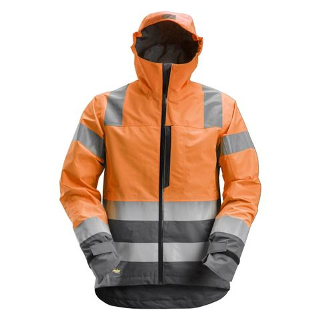 SNICKERS Polyester Waterproof High Vis Orange  Jacket  for Electricians that have Reflective Tape  available in Australia and New Zealand