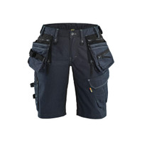 BLAKLADER 7992 Craftsman Slim Fit Short Navy Blue / Black (Women) in Stretch CORDURA Denim with Holster Pockets