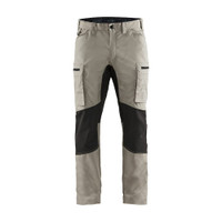BLAKLADER 1459 Service Trouser Stone / Black (Men) in Lightweight PolyCotton Plain Weave – product display image; Holster Pockets false