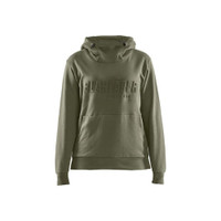 BLAKLADER 3560 Craftsman Hoodie Autumn Green (Women) in Cotton French Terry 320 gsm – product display image; Holster Pockets false, Features 100% cotton; Kangaroo pocket