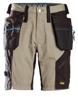 SNICKERS Durable Poly/Cotton Blend Khaki Shorts for Carpenters that have Holster Pockets  available in Australia and New Zealand