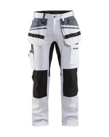 BLAKLADER Canvas with Stretch White Trousers for Painters that have Kneepad Pockets  available in Australia and New Zealand