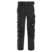 SNICKERS 2-Way Stretch Black Trousers for Plumber that have Kneepad Pockets available in Australia