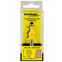FAMAG 3126 Router Bit 19mm x 24.4mm 8 Shank R2mmmm Decorative Profile Ball Bearing
