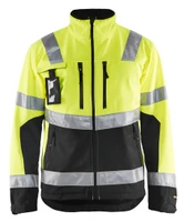 BLAKLADER Jacket | 4900 Mens High Vis Yellow /Black Jacket with Reflective Tape in Softshell