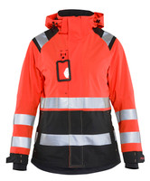 BLAKLADER Jacket | 4904 Womens High Vis Red /Black Jacket Waterproof with Reflective Tape in Polyester