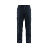 BLAKLADER 1448 Industry Trouser Dark Navy / Black (Men) in 2-Way Stretch PolyCotton with Kneepad Pockets – product display image; Holster Pockets false, Kneepad Pockets true