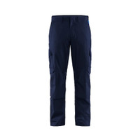 BLAKLADER 1448 Industry Trouser Navy Blue / Cornflower Blue (Men) in 2-Way Stretch PolyCotton with Kneepad Pockets – product display image; Holster Pockets false, Kneepad Pockets true
