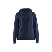 BLAKLADER 3560 Craftsman Hoodie Dark Navy Blue (Women) in Cotton French Terry 320 gsm – product display image; Holster Pockets false, Features 100% cotton; Kangaroo pocket