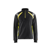 BLAKLADER 3432 High Vis Sweater Black / Hi-Vis Yellow (Men) in Cotton French Terry 320 gsm