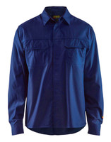 The BLAKLADER 3227 Navy Blue Long Sleeve Welding Shirt is a durable and flame-resistant work shirt designed for safety and comfort in demanding environments.
