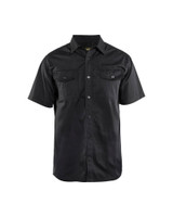 The BLAKLADER 3296 Black Short Sleeve Twill Shirt is designed for comfort and durability, making it an excellent choice for work or casual wear.