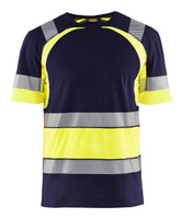 BLAKLADER Cotton Navy Blue  T-Shirt  for Carpenters that have Reflective Tape  available in Australia and New Zealand