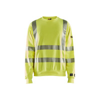 BLAKLADER 3087 Flame Resistant Fleece Sweater Hi-Vis Yellow (Men) in Inherent Flame-Resistant Fleece – product display image; Holster Pockets false, Features Inherent flame resistant; Antistatic quality; Soft, brushed inner
