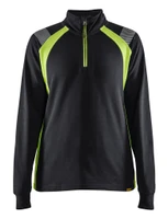 BLAKLADER Pullover  3403  with  for BLAKLADER Pullover  | 3403 Womens Black / High Vis Yellow 1/4 Zip Pullover in Cotton that have 1/4 Zip  available in Australia and New Zealand
